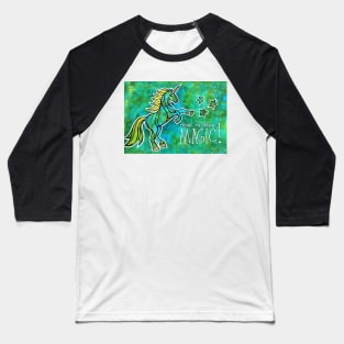 Stand in Your Magic. Magical Unicorn Watercolor Illustration. Baseball T-Shirt
